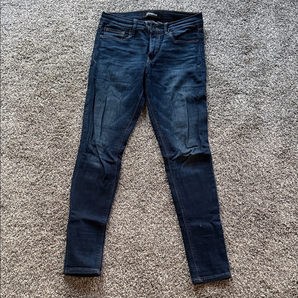 Express Women's Dark Blue Skinny Jeans